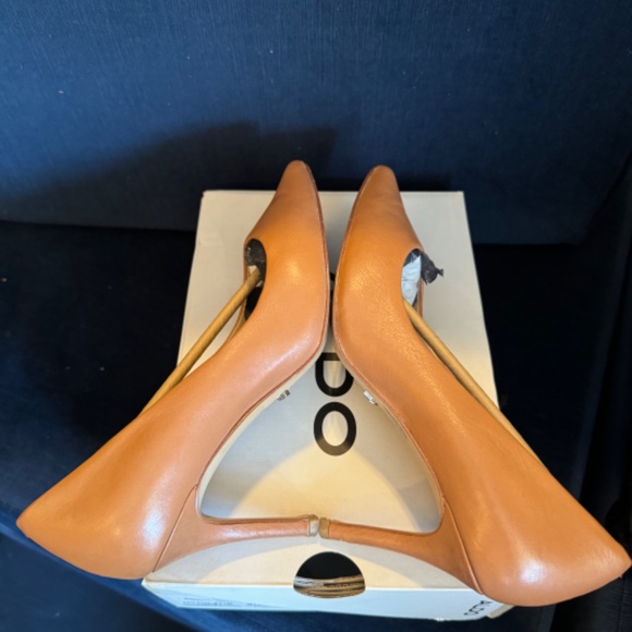 ALDO Coronitiflex Leather Stiletto High Heel Tan sz 6, 3.25" - Picture 12 of 13